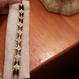 Vintage black enamel bracelet